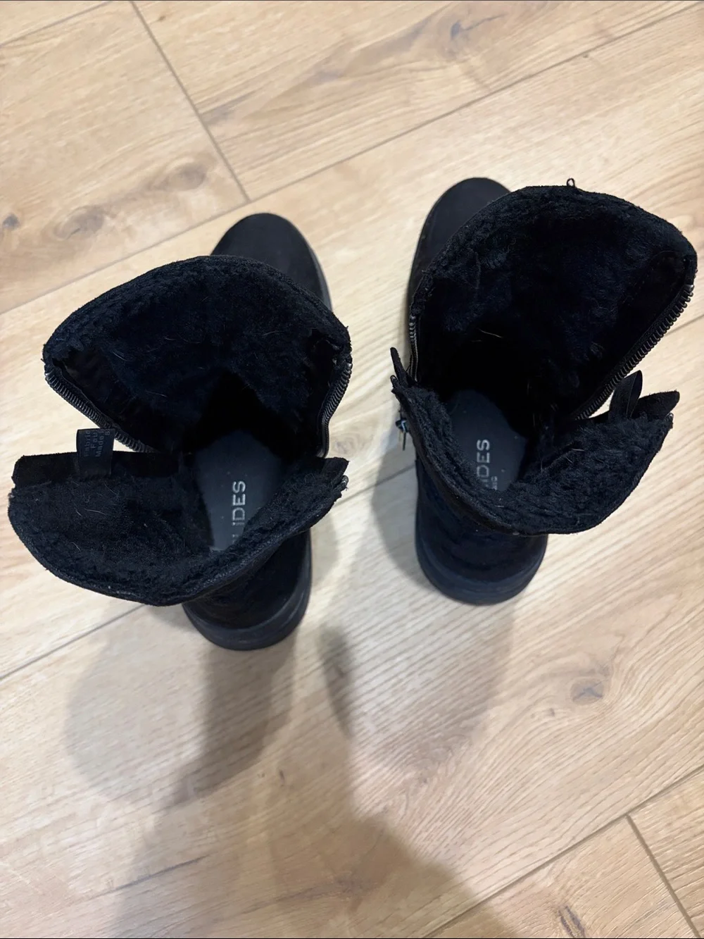 J Slides faux fur lined ankle booties